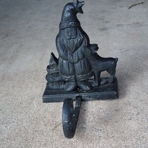 Santa and Reindeer Stocking Holder - Black